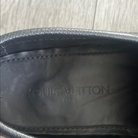 Louis Vuitton Black Leather Loafers with Silver Accent - Picture 4 of 17